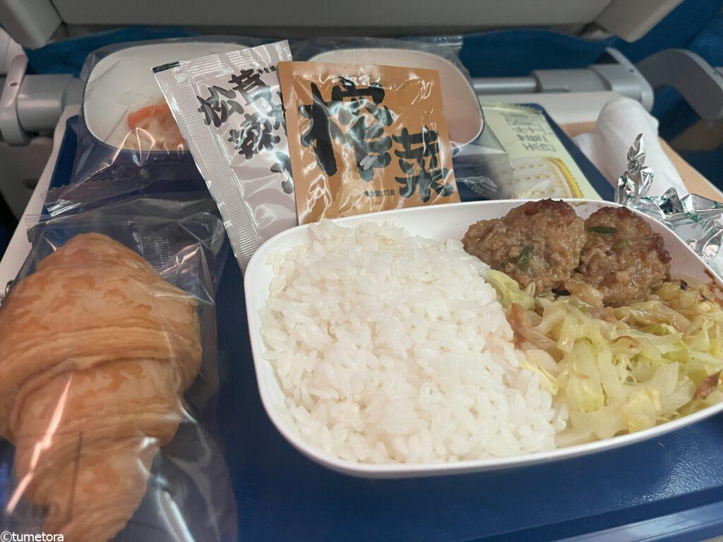 オランダ行き機内食2回目ポーク