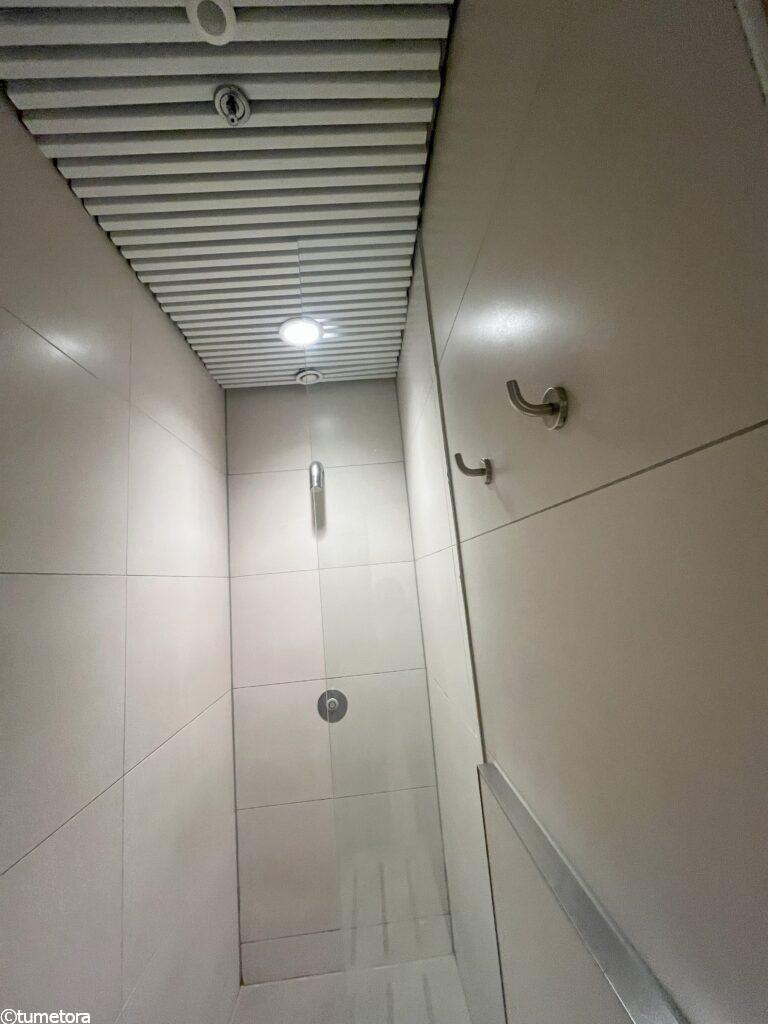 スキポール空港のシャワー室のフック