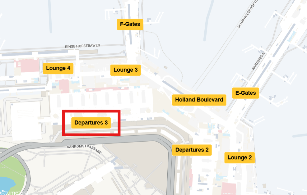 スキポール空港のマップ