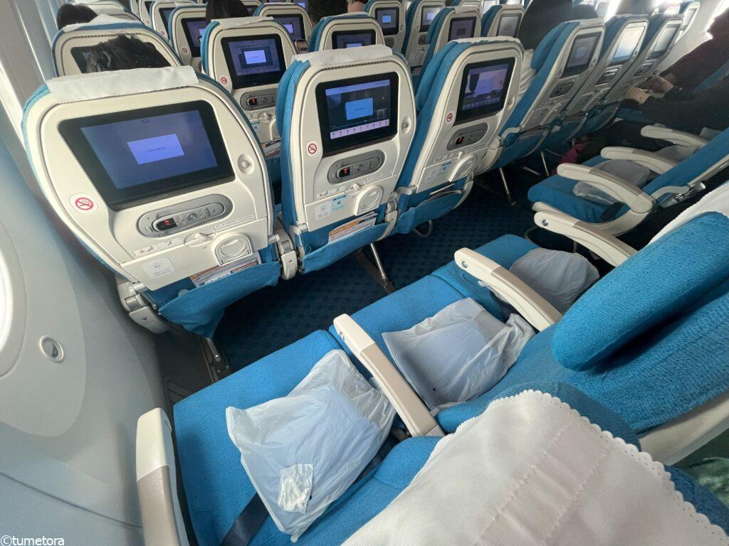 廈門航空オランダ行きの機内の様子