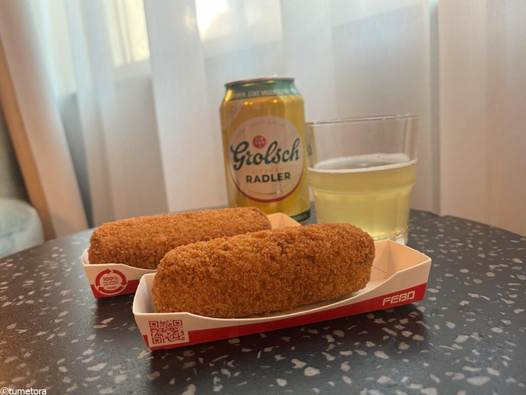オランダホテルで食べたFEBOとビール