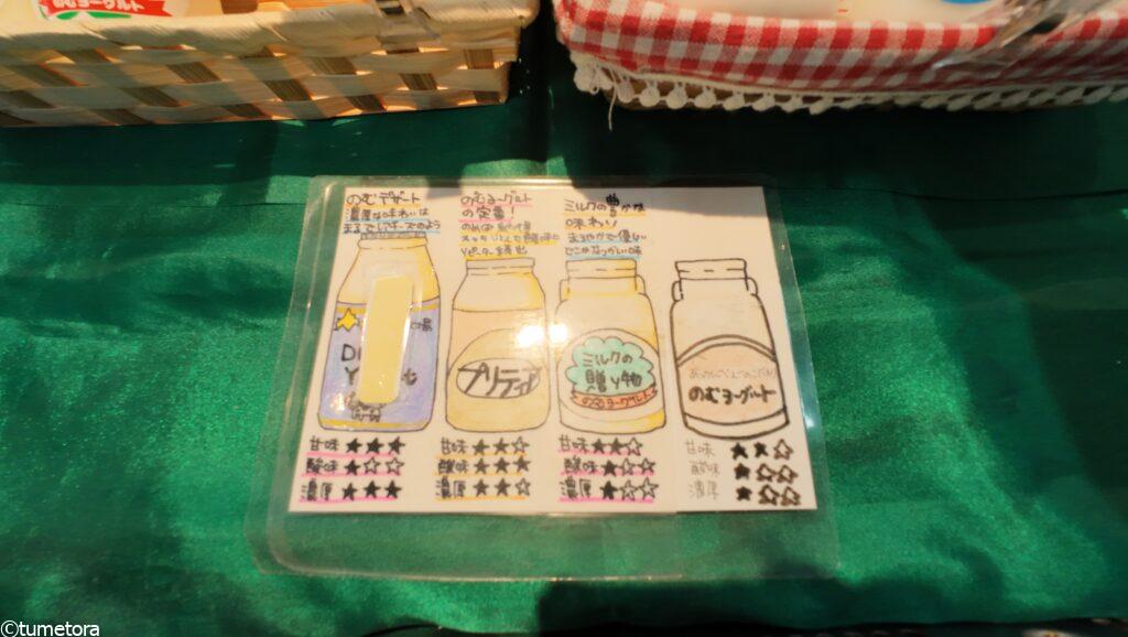 マルシェくしろの飲むヨーグルトの説明書き