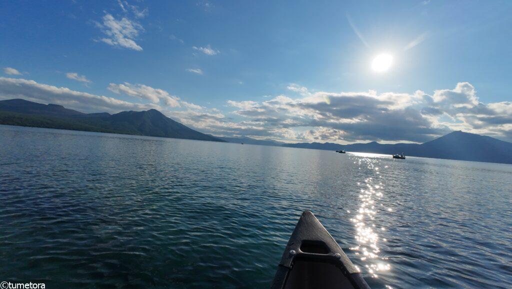 支笏湖のカヌー