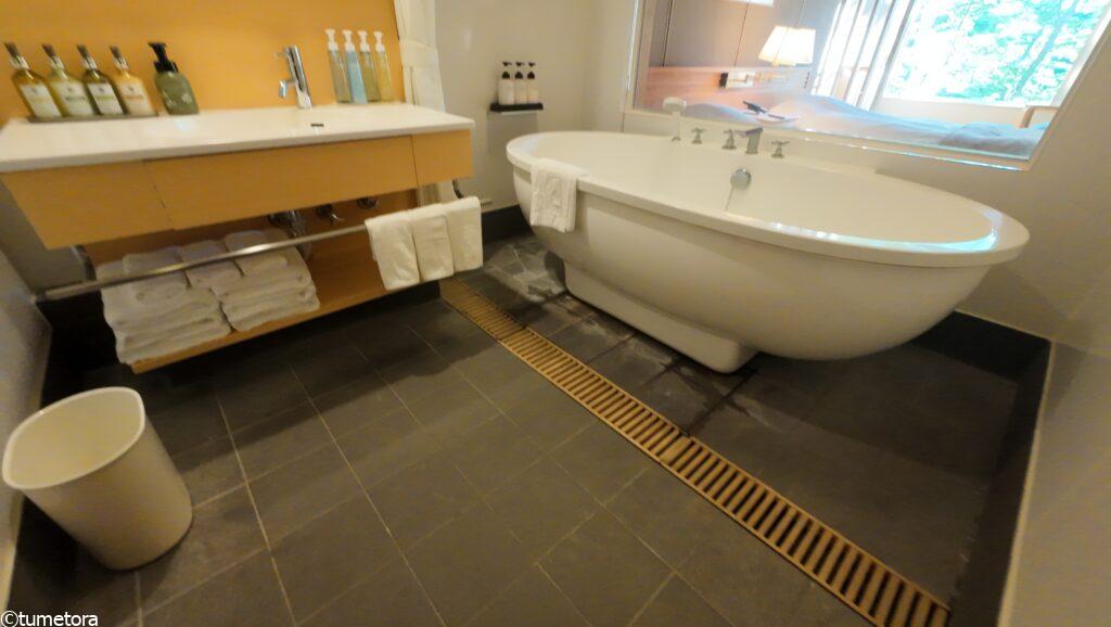 翠山亭の【禁煙】デラックスツイン（38平米）のバスタブ