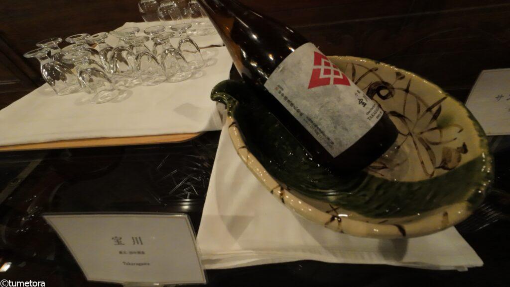 夜のサービスの日本酒