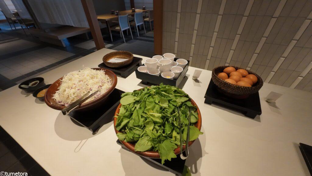 朝食のセルフコーナー