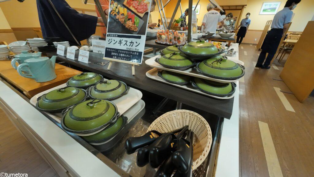 休暇村支笏湖の夜ビュッフェのジンギスカン