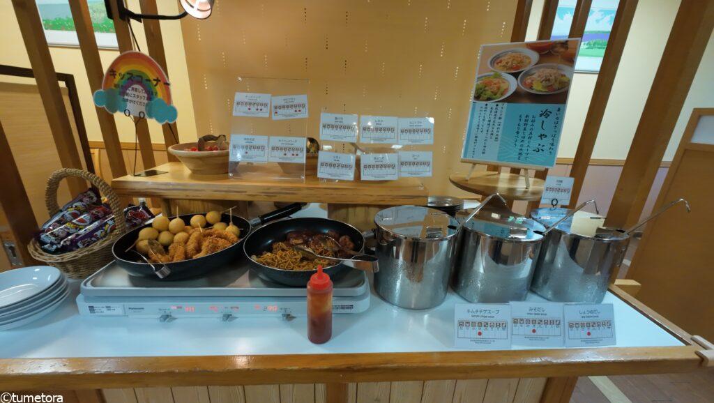 休暇村支笏湖の夜ビュッフェのkidsコーナー