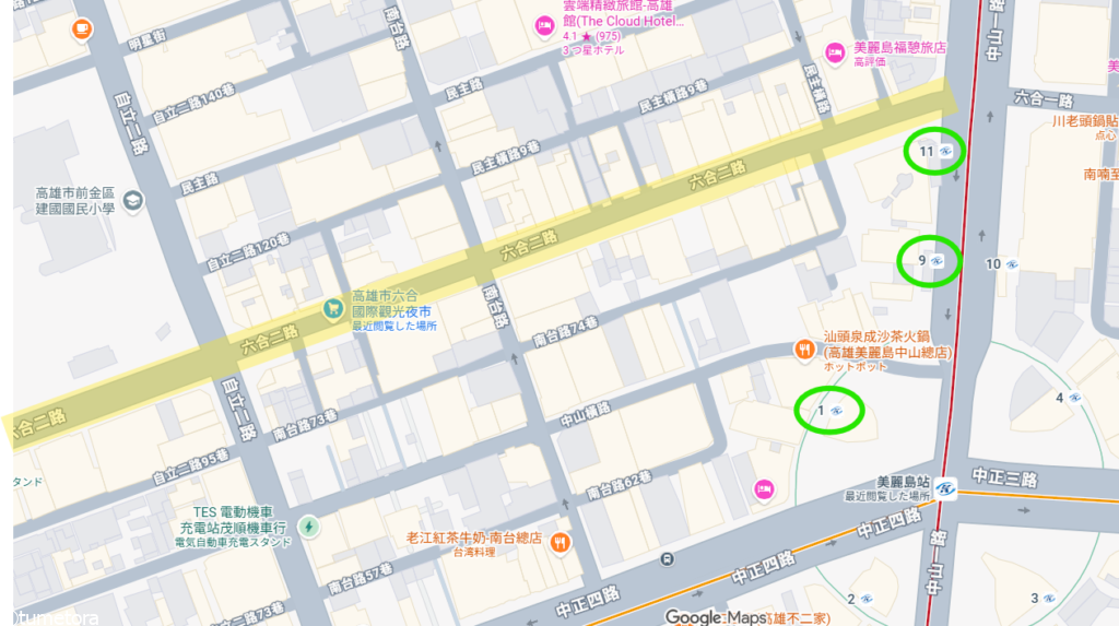 最寄り駅「美麗島駅」からのアクセス方法